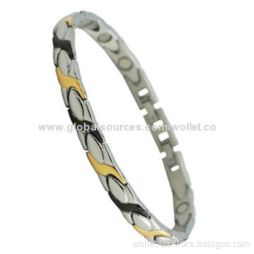 2014 New Product China Supplier Wholesales Gold-plated 316L Stainless Steel Bracelet, 7.5 to 8.5''
